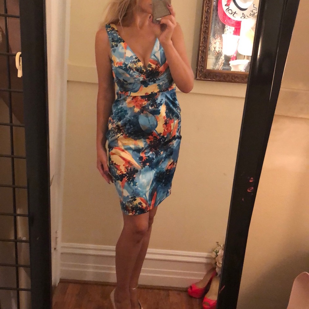 Donna Ricco blue dress 4 - Picture 2 of 7